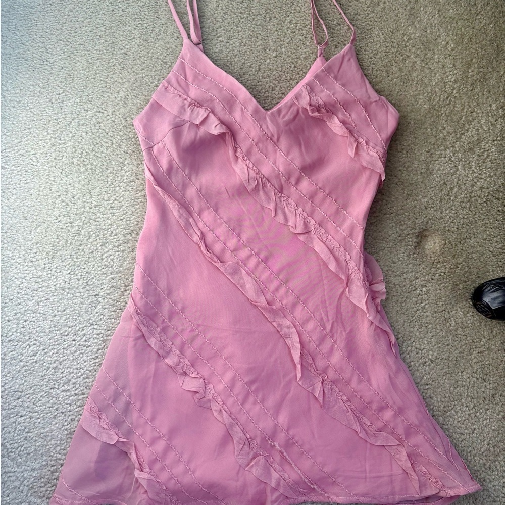 Princess Polly Pink Ruffle Mini Dress - Picture 3 of 3